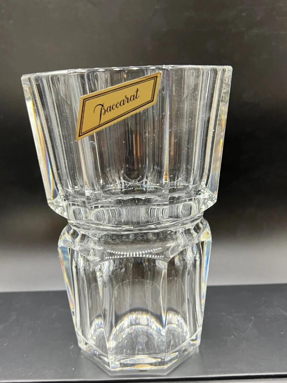 Vintage Baccarat Edith, Heavy Cut Crystal Vase in Original Box